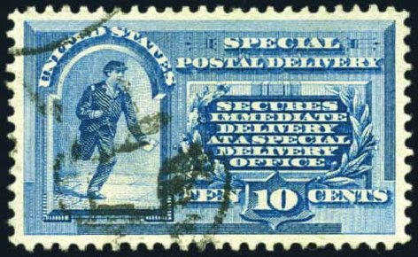 Value of US Stamps Scott Cat. #E1 - 10c 1885 Special Delivery. Harmer-Schau Auction Galleries, Jul 2010, Sale 86, Lot 631