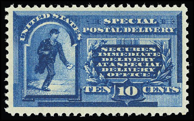 US Stamp Value Scott E1 - 10c 1885 Special Delivery. Matthew Bennett International, Sep 2012, Sale 346, Lot 904