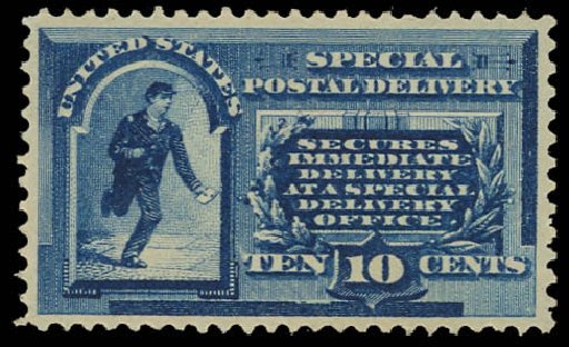 Prices of US Stamps Scott Catalogue E1: 10c 1885 Special Delivery. Daniel Kelleher Auctions, Jun 2012, Sale 630, Lot 1984
