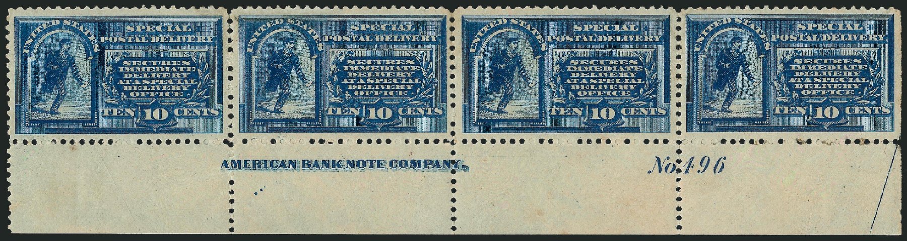 Cost of US Stamp Scott Catalogue #E1: 1885 10c Special Delivery. Robert Siegel Auction Galleries, Oct 2014, Sale 1082, Lot 484