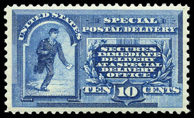 Price of US Stamp Scott # E1 - 1885 10c Special Delivery. Matthew Bennett International, Feb 2012, Sale 340, Lot 565