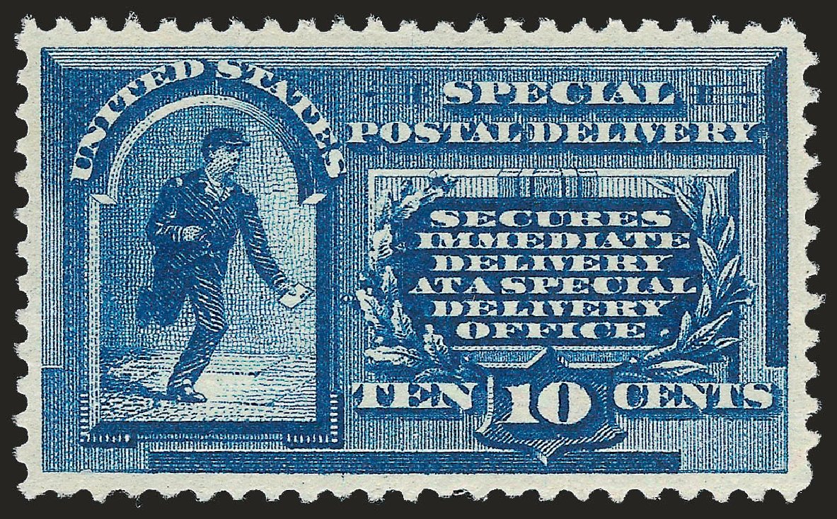 Cost of US Stamps Scott Catalog E1: 10c 1885 Special Delivery. Robert Siegel Auction Galleries, Jun 2009, Sale 975, Lot 2135