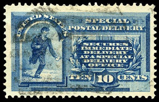 Costs of US Stamps Scott Catalogue #E1: 1885 10c Special Delivery. Matthew Bennett International, Apr 2008, Sale 326, Lot 592