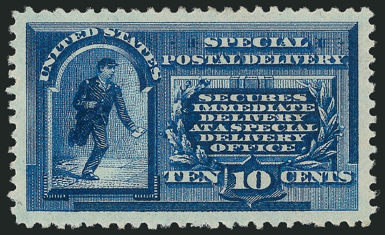 Value of US Stamp Scott Catalogue E1 - 1885 10c Special Delivery. Robert Siegel Auction Galleries, Nov 2012, Sale 1034, Lot 532