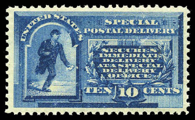 Price of US Stamps Scott # E1 - 10c 1885 Special Delivery. Matthew Bennett International, Mar 2011, Sale 337, Lot 3103
