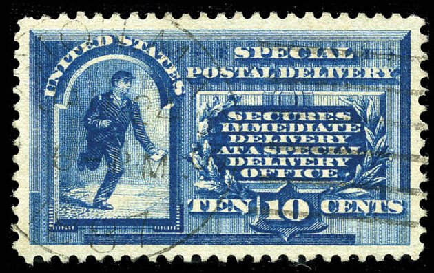 Price of US Stamps Scott #E1: 1885 10c Special Delivery. Matthew Bennett International, Sep 2011, Sale 338, Lot 2003