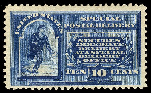 US Stamps Values Scott Catalogue # E1: 10c 1885 Special Delivery. Cherrystone Auctions, Apr 2009, Sale 200904, Lot 126