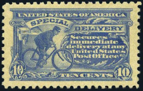 US Stamp Prices Scott #E10: 10c 1916 Special Delivery. Harmer-Schau Auction Galleries, Aug 2012, Sale 94, Lot 1761