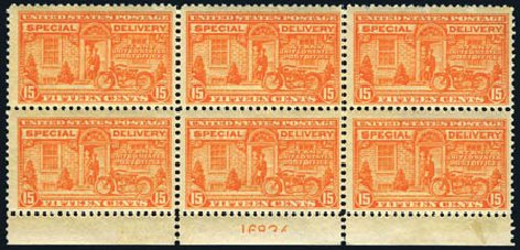 Costs of US Stamp Scott Catalog # E13 - 1925 15c Special Delivery. Harmer-Schau Auction Galleries, Feb 2010, Sale 84, Lot 1785