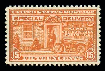 Cost of US Stamp Scott Cat. # E13 - 1925 15c Special Delivery. Matthew Bennett International, Dec 2007, Sale 325, Lot 2412
