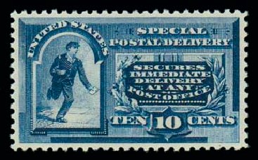 Price of US Stamp Scott Cat. E2: 10c 1888 Special Delivery. Matthew Bennett International, Oct 2007, Sale 322, Lot 2289