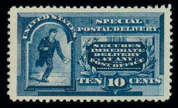 Value of US Stamp Scott Catalog # E2 - 1888 10c Special Delivery. Matthew Bennett International, Dec 2007, Sale 325, Lot 2389