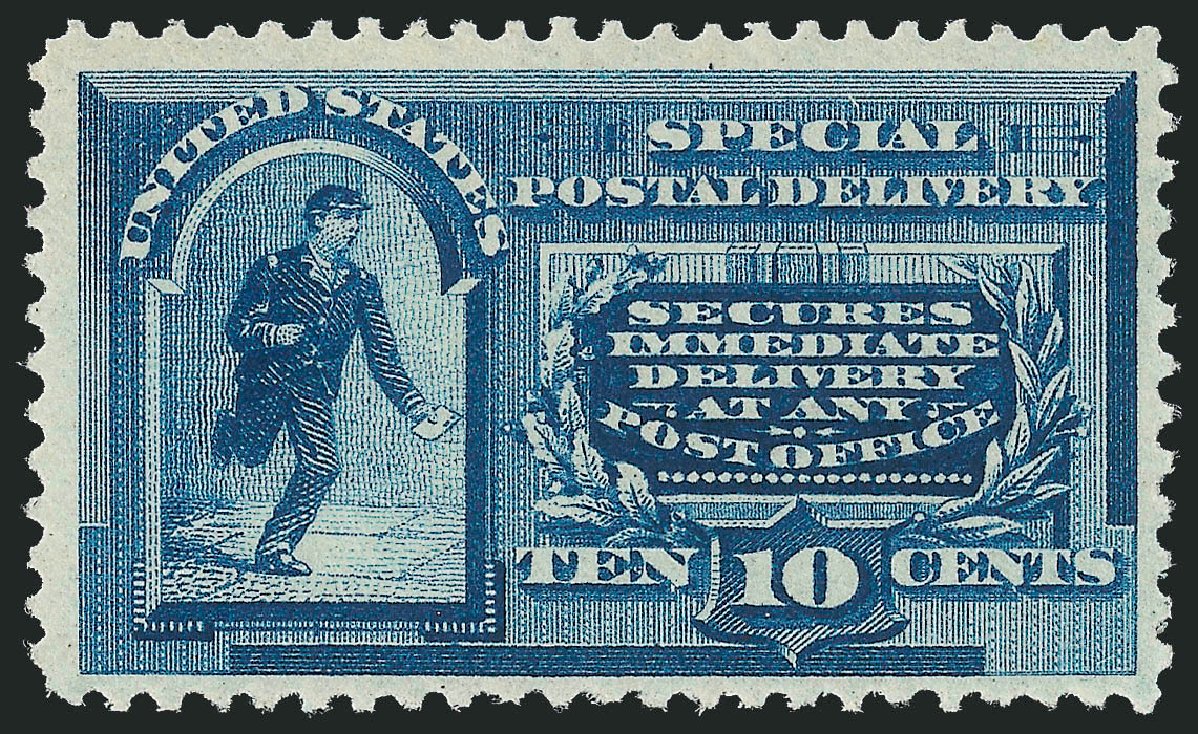Values of US Stamp Scott Catalogue #E2 - 1888 10c Special Delivery. Robert Siegel Auction Galleries, Oct 2012, Sale 1033, Lot 4260