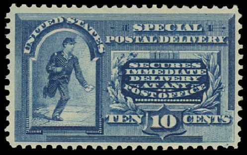 Cost of US Stamps Scott E2 - 1888 10c Special Delivery. Daniel Kelleher Auctions, Jan 2012, Sale 628, Lot 694