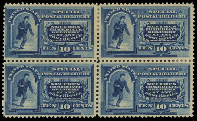 Prices of US Stamps Scott Catalog # E2: 10c 1888 Special Delivery. Daniel Kelleher Auctions, Jan 2012, Sale 628, Lot 696