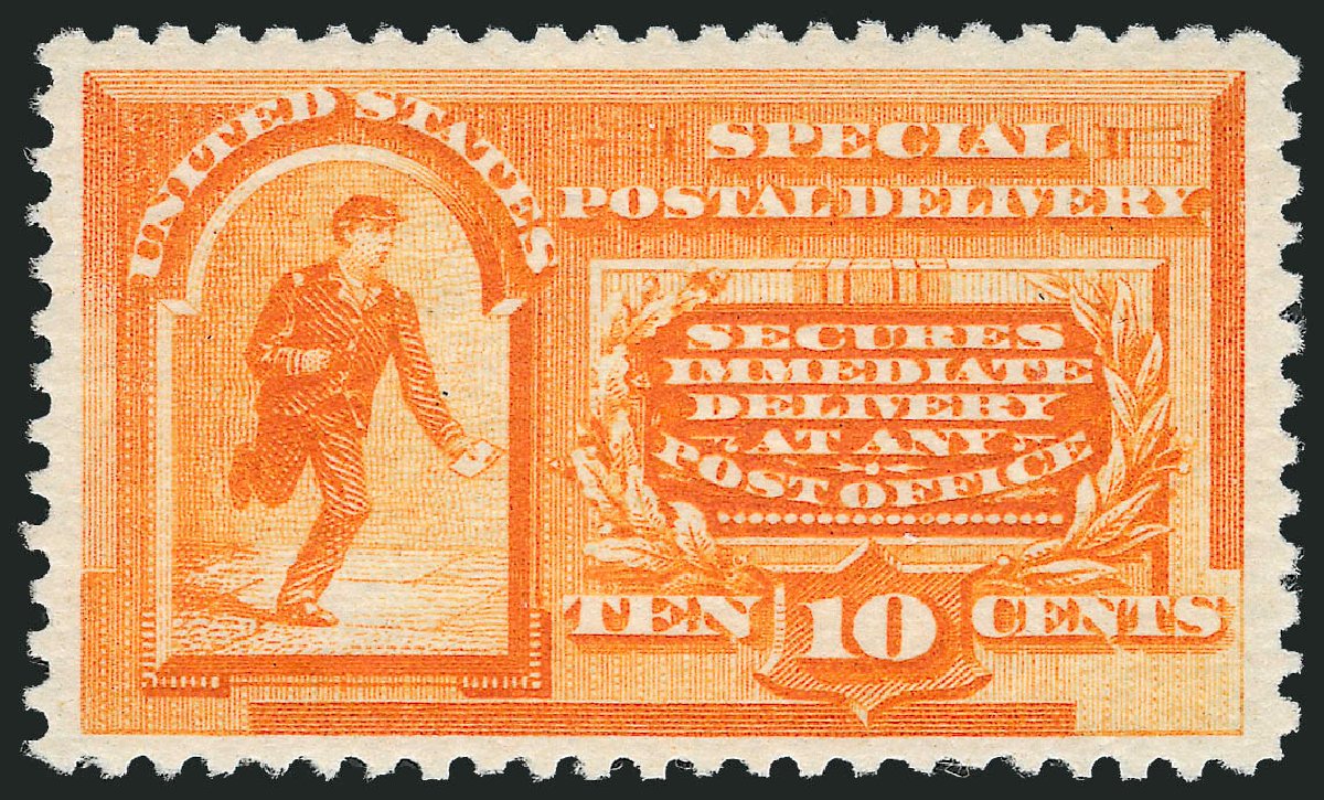 US Stamps Values Scott Catalog # E3 - 10c 1893 Special Delivery. Robert Siegel Auction Galleries, Nov 2013, Sale 1061, Lot 4087