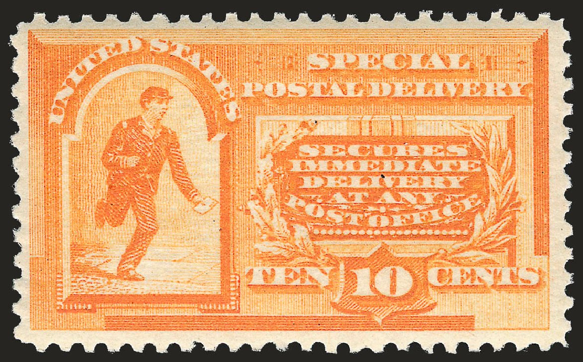 US Stamps Value Scott Cat. #E3: 10c 1893 Special Delivery. Robert Siegel Auction Galleries, Apr 2009, Sale 972, Lot 3397