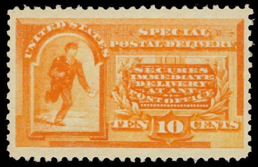 US Stamp Values Scott #E3 - 10c 1893 Special Delivery. Daniel Kelleher Auctions, Jun 2012, Sale 630, Lot 1988