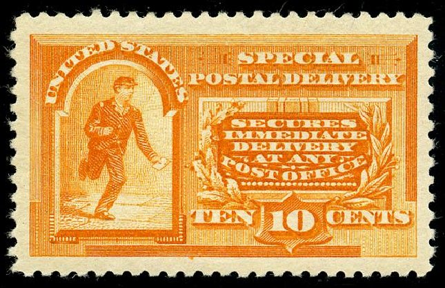 US Stamp Values Scott Catalog #E3 - 1893 10c Special Delivery. Matthew Bennett International, May 2008, Sale 327, Lot 249