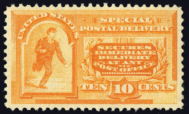 US Stamp Value Scott Catalog #E3 - 10c 1893 Special Delivery. Matthew Bennett International, Jun 2008, Sale 328, Lot 1139