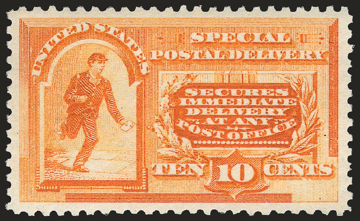 US Stamp Values Scott Cat. #E3: 10c 1893 Special Delivery. Robert Siegel Auction Galleries, Sep 2009, Sale 968B, Lot 769