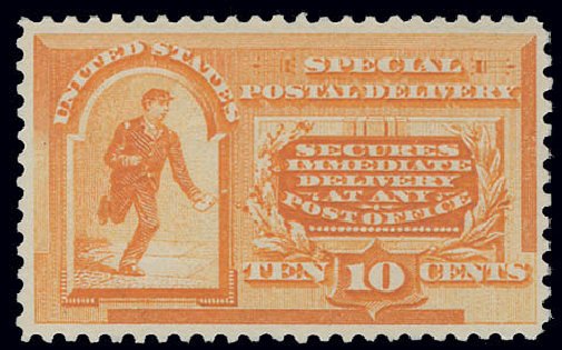 Costs of US Stamps Scott #E3 - 10c 1893 Special Delivery. Matthew Bennett International, Jun 2008, Sale 328, Lot 1140