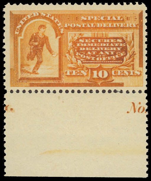 US Stamps Prices Scott # E3 - 1893 10c Special Delivery. Daniel Kelleher Auctions, Jun 2012, Sale 630, Lot 1990