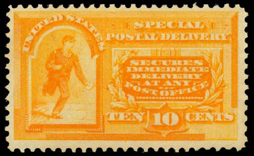 US Stamps Value Scott Cat. # E3: 1893 10c Special Delivery. Daniel Kelleher Auctions, May 2014, Sale 652, Lot 850