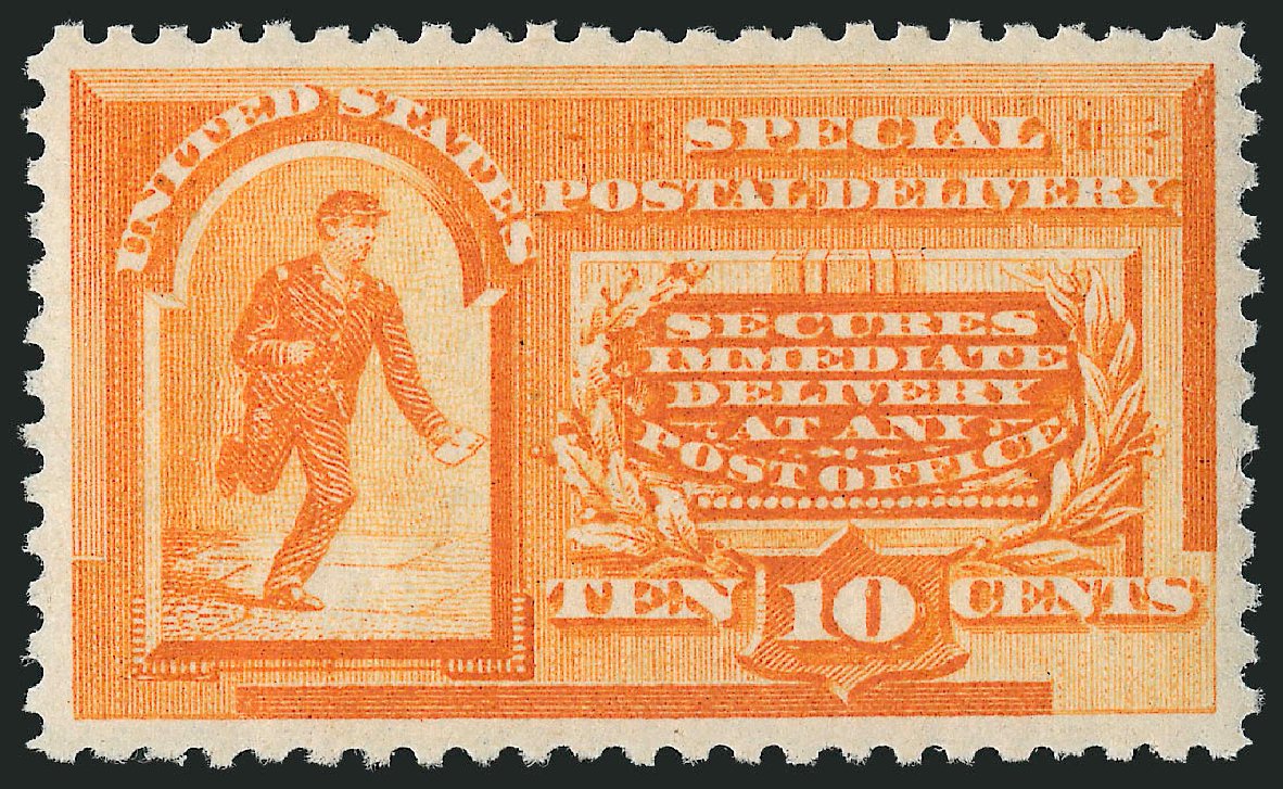 US Stamp Values Scott # E3 - 10c 1893 Special Delivery. Robert Siegel Auction Galleries, Dec 2013, Sale 1062, Lot 780