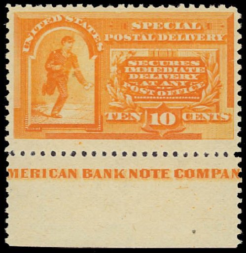 Cost of US Stamp Scott Cat. # E3: 1893 10c Special Delivery. Daniel Kelleher Auctions, Jun 2012, Sale 630, Lot 1991