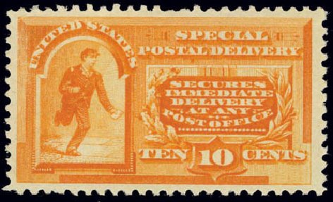 Price of US Stamps Scott Catalog #E3: 1893 10c Special Delivery. Daniel Kelleher Auctions, Feb 2013, Sale 634, Lot 374