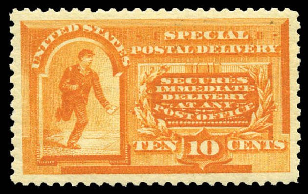 US Stamps Values Scott Catalog E3 - 1893 10c Special Delivery. Matthew Bennett International, Mar 2011, Sale 337, Lot 3105