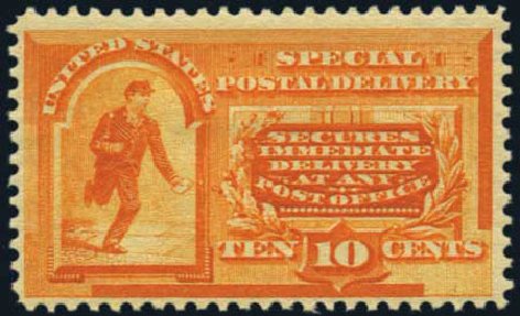 Cost of US Stamp Scott Catalog # E3 - 10c 1893 Special Delivery. Harmer-Schau Auction Galleries, May 2012, Sale 93, Lot 472