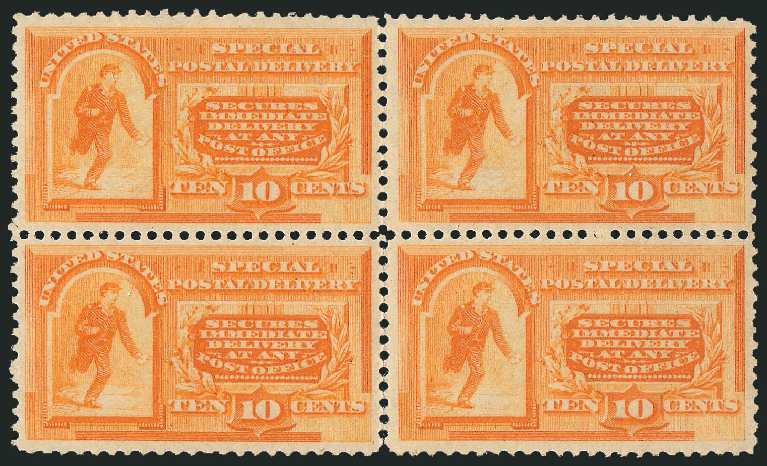 Values of US Stamps Scott Catalog #E3: 10c 1893 Special Delivery. Robert Siegel Auction Galleries, Apr 2014, Sale 1068, Lot 402