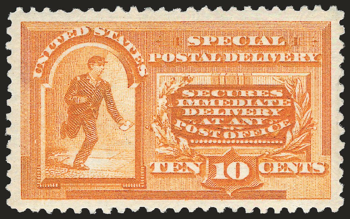 Values of US Stamps Scott #E3: 10c 1893 Special Delivery. Robert Siegel Auction Galleries, Jun 2009, Sale 975, Lot 2142