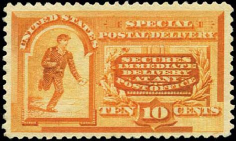 Values of US Stamps Scott Catalogue #E3: 10c 1893 Special Delivery. Harmer-Schau Auction Galleries, Feb 2012, Sale 92, Lot 1283