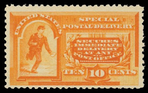 Prices of US Stamps Scott Catalog # E3: 1893 10c Special Delivery. Daniel Kelleher Auctions, Aug 2012, Sale 631, Lot 1643