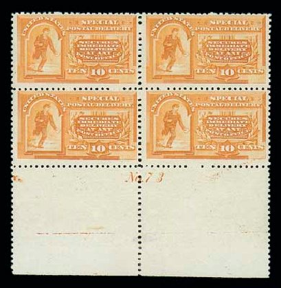 Costs of US Stamps Scott Catalogue #E3: 10c 1893 Special Delivery. Matthew Bennett International, Jun 2007, Sale 319, Lot 1616