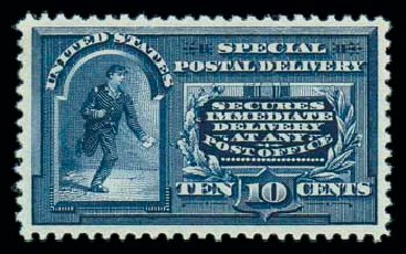 Costs of US Stamp Scott # E4 - 10c 1894 Special Delivery. Matthew Bennett International, Oct 2007, Sale 322, Lot 2291