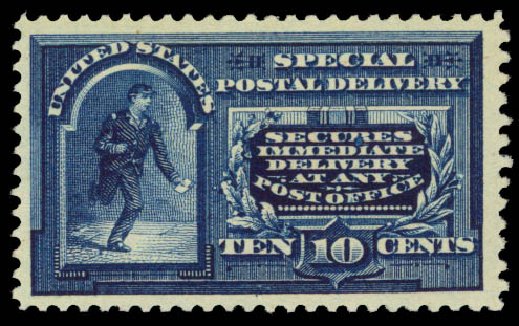 Value of US Stamps Scott #E4 - 1894 10c Special Delivery. Daniel Kelleher Auctions, Sep 2014, Sale 655, Lot 844