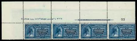 US Stamp Price Scott Catalog E4 - 10c 1894 Special Delivery. Matthew Bennett International, Dec 2007, Sale 325, Lot 2395