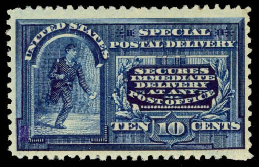 US Stamps Values Scott Catalog # E4: 10c 1894 Special Delivery. Daniel Kelleher Auctions, Sep 2013, Sale 639, Lot 1215