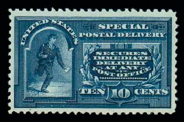 US Stamp Values Scott Cat. E4: 1894 10c Special Delivery. Matthew Bennett International, Dec 2007, Sale 325, Lot 2393