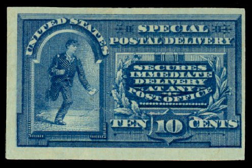 Costs of US Stamps Scott Catalog E4: 10c 1894 Special Delivery. Daniel Kelleher Auctions, Dec 2013, Sale 640, Lot 533