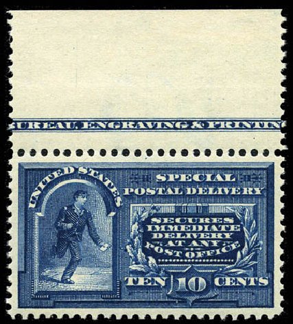 Cost of US Stamp Scott Catalog # E5: 1895 10c Special Delivery. Matthew Bennett International, Feb 2012, Sale 340, Lot 568