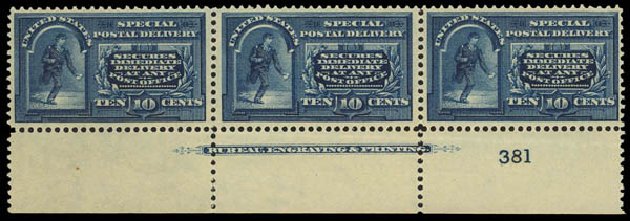 US Stamp Value Scott Cat. #E5 - 10c 1895 Special Delivery. Daniel Kelleher Auctions, Oct 2011, Sale 626, Lot 579