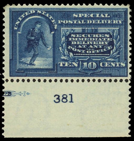 Price of US Stamps Scott E5 - 1895 10c Special Delivery. Daniel Kelleher Auctions, Jan 2012, Sale 628, Lot 699