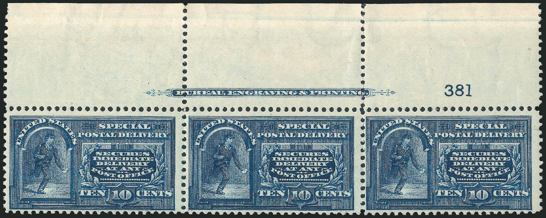 Values of US Stamp Scott Cat. #E5 - 1895 10c Special Delivery. Robert Siegel Auction Galleries, Dec 2012, Sale 1037, Lot 2239
