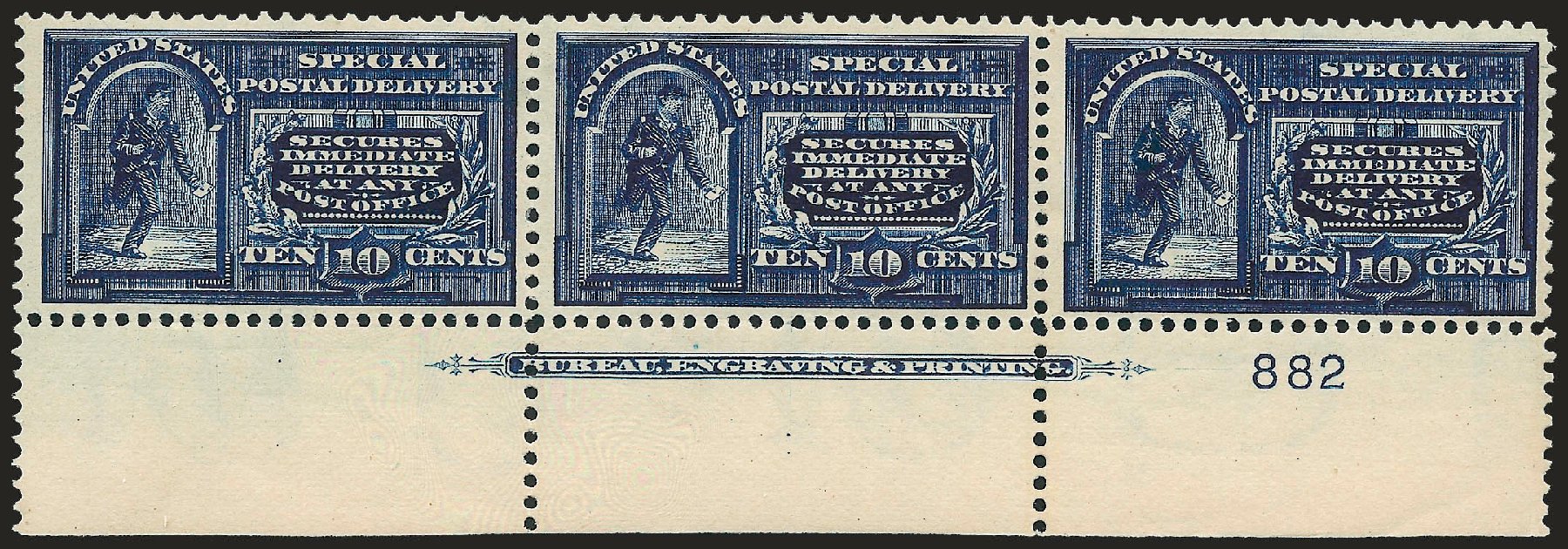 Value of US Stamp Scott Catalogue #E5: 10c 1895 Special Delivery. Robert Siegel Auction Galleries, Dec 2009, Sale 977, Lot 619