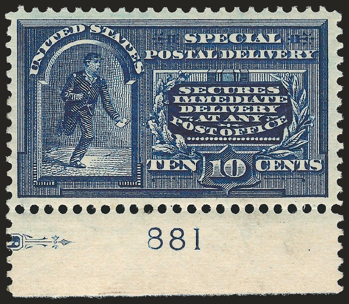 US Stamp Value Scott Cat. E5: 10c 1895 Special Delivery. Robert Siegel Auction Galleries, Dec 2009, Sale 977, Lot 611